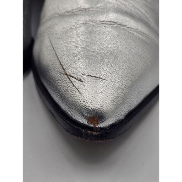 Loeffler Randall Women Metallic Silver Nellie Chelsea Pointed Booties Sz10  2971 - Picture 6 of 16